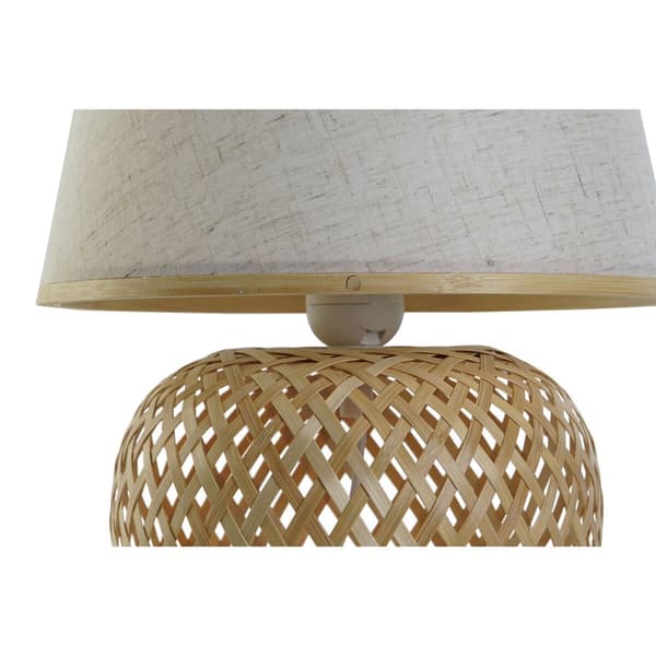 Pöytälamppu DKD Home Decor Ruskea Luonnollinen Bambu 50 W 220 V 24 x 24 x 34 cm