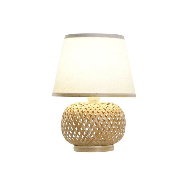 Pöytälamppu DKD Home Decor Ruskea Luonnollinen Bambu 50 W 220 V 24 x 24 x 34 cm