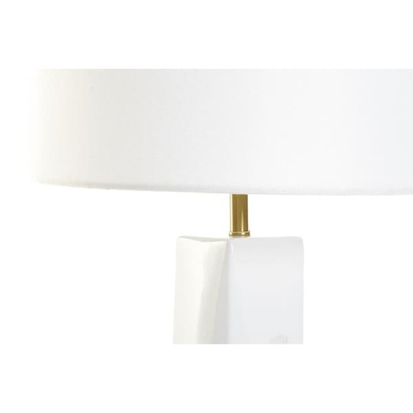 Pöytälamppu DKD Home Decor 8424001847242 33 x 33 x 67 cm Keraminen Kullattu Metalli Valkoinen 220 V 50 W