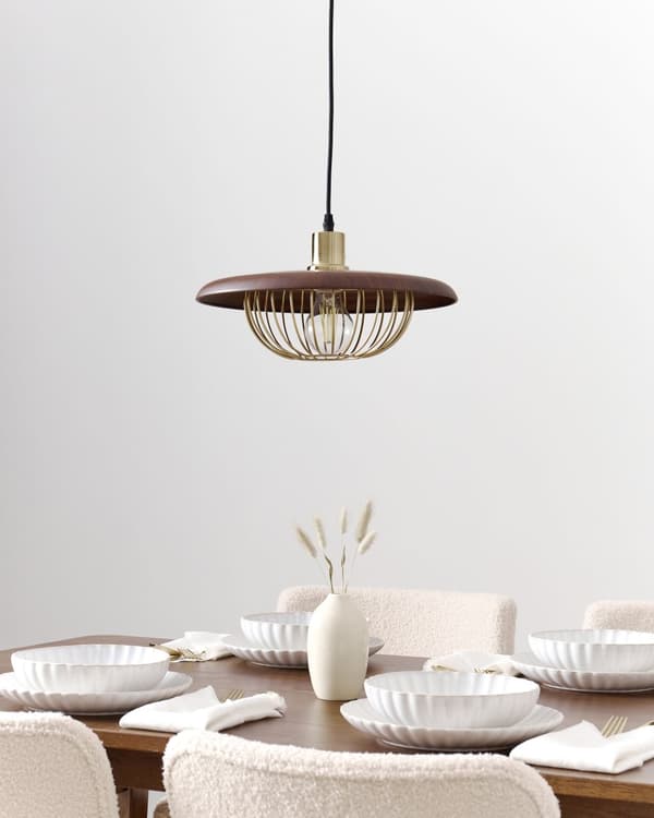 Pendellampe Gull Brun Metall Jern Industriell og retro stil Belysning Hengelampe