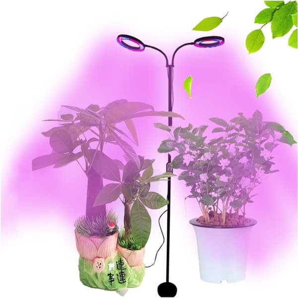 INF Tri-Head Plant Grow Light med rund skarvstolpe (EU-kontakt)
