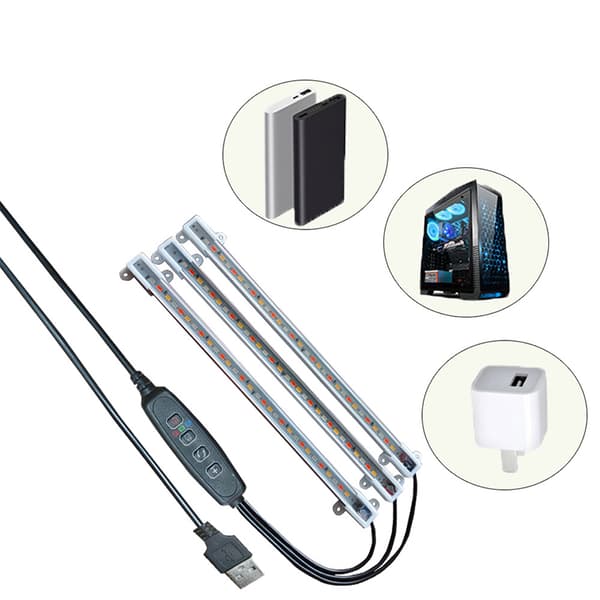 INF Växtlampa med stativ, 25 cm, 5 armar, USB-driven (adapter medföljer ej)
