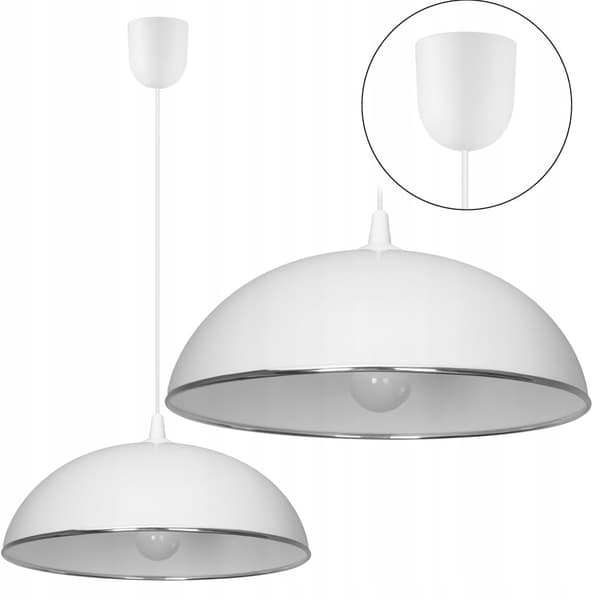 Lysekrone 36cm plast Køkken Sølv 0402 hvid krom