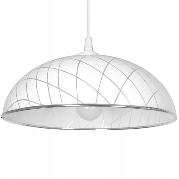 Lysekrone 36cm plast Køkken Strips 0401 hvid krom