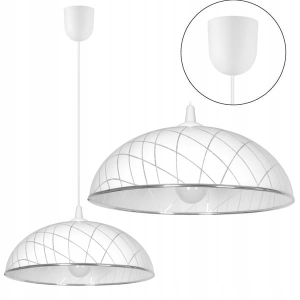 Lysekrone 36cm plast Køkken Strips 0401 hvid krom