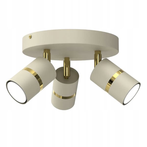 Loftslampe plafond Beige Guld justerbar 3x GU10