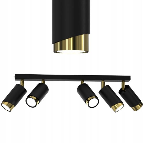 +Gratis. Loftslampe LED strip justerbar 5x Gu10 EWILIGHT Bevel sort