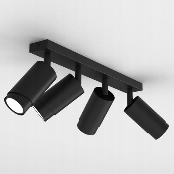 +Gratis. Loftslampe LED strip justerbar 4x Gu10 EWILIGHT Bevel sort