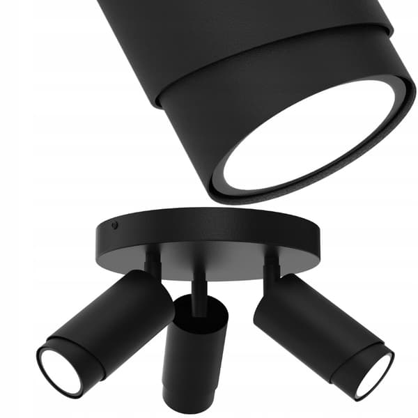 +Gratis. Loftslampe loftslampe LED justerbar 3x Gu10 EWILIGHT Bevel sort
