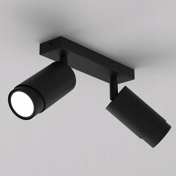 +Gratis. Loftslampe LED loftslampe justerbar 2x Gu10 EWILIGHT Bevel sort
