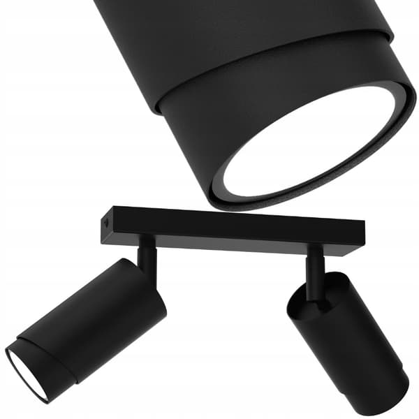 +Gratis. Loftslampe LED loftslampe justerbar 2x Gu10 EWILIGHT Bevel sort
