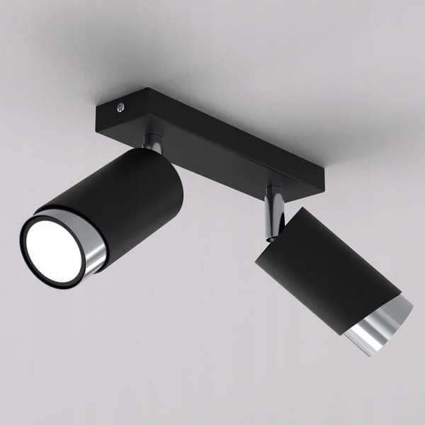 +Gratis. Loftslampe LED loftslampe justerbar 2x Gu10 EWILIGHT Bevel sort