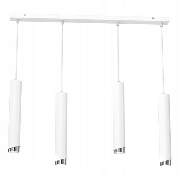 Hängande lamplist rörrör 4x Gu10 vit krom BEVEL