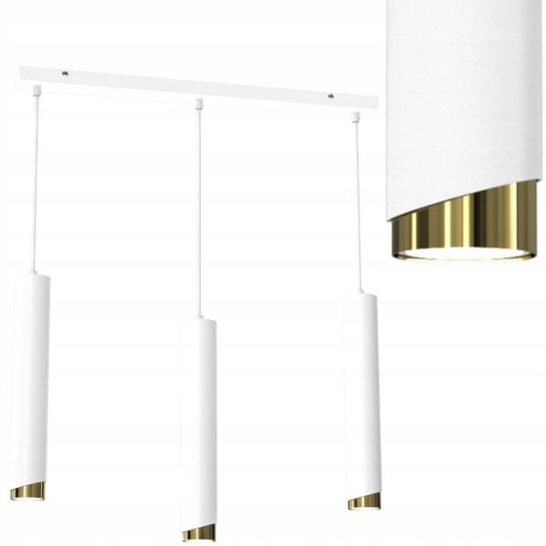 Hängande lamplist rörrör 3x Gu10 vitguld BEVEL