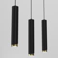 Miniatyrbillede 3 af 5: Hængende lampe stribe rør rør 3x Gu10 sort guld BEVEL