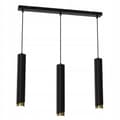 Miniatyrbillede 2 af 5: Hængende lampe stribe rør rør 3x Gu10 sort guld BEVEL