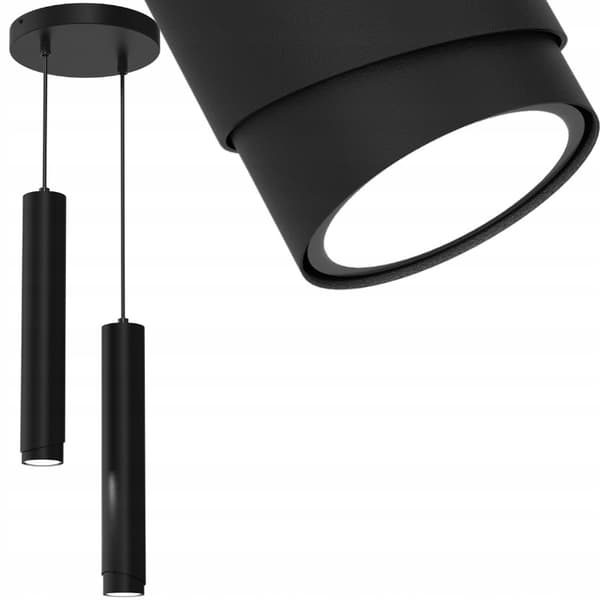+Gratis. Hänglampsrör Gu10 pendel mattsvart Ewilight BEVEL