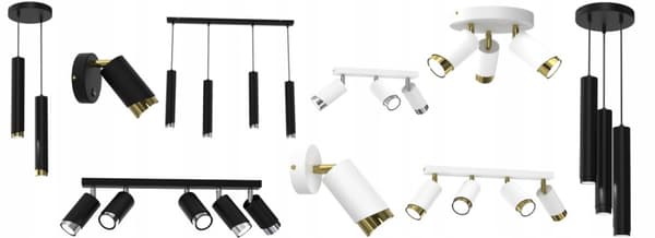 +Gratis. Hængende lampe rør rør Gu10 pendel sort guld Ewilight BEVEL