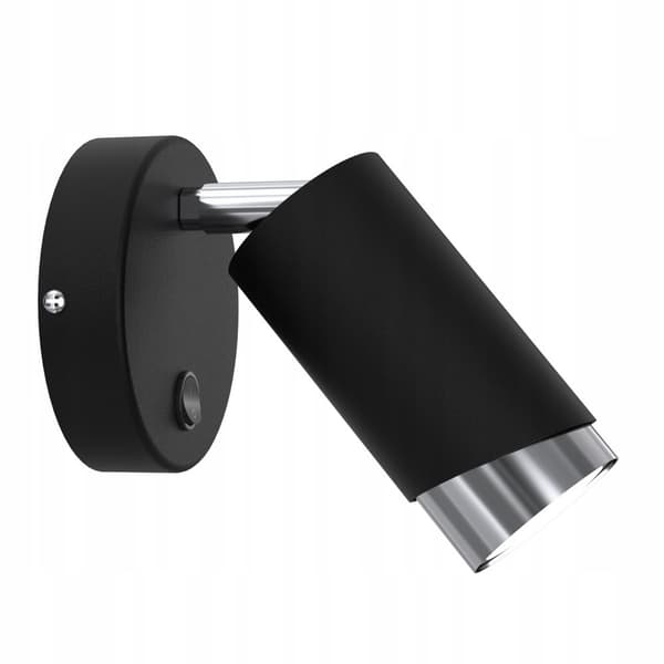 +Gratis. Justerbar spot svart krom vägglampa med Ewilight Bevel switch