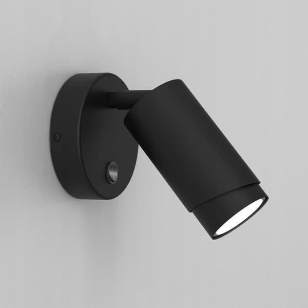 +Gratis. Justerbar vägglampa Gu10 svart med strömbrytare Ewilight Bevel