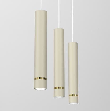 +Gratis. Hängande lamprör rör 3x Gu10 hängande på en remsa istapel beige guld