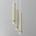 Miniatyrbillede 2 af 6: +Gratis. Hængende lampe rør rør 3x Gu10 hængende på en cirkel istap beige guld