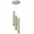 Miniatyrbillede 1 af 6: +Gratis. Hængende lampe rør rør 3x Gu10 hængende på en cirkel istap beige guld