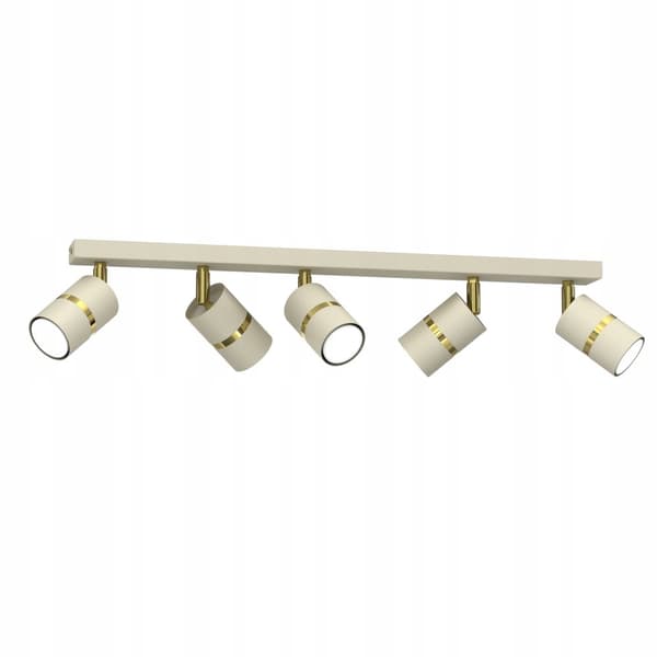 +Gratis. Loftslampe strip spots Ewilight justerbar 5x GU10 beige guld