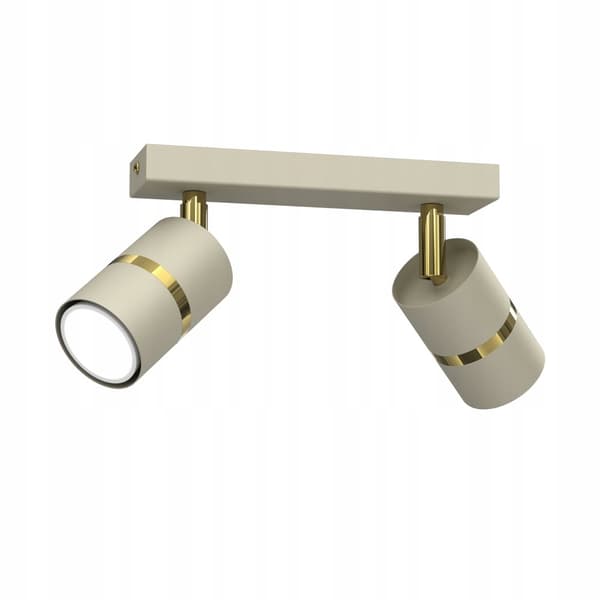 +Gratis. Loftslampe strip spots Ewilight justerbar 2x GU10 beige guld