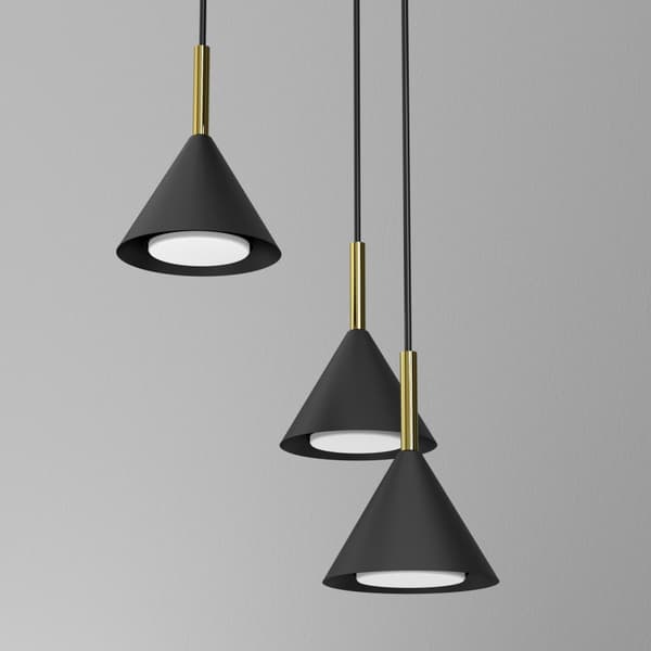 Pendel på konhjul svart guld Ewilight Cone Gx53 ovanför bordsön