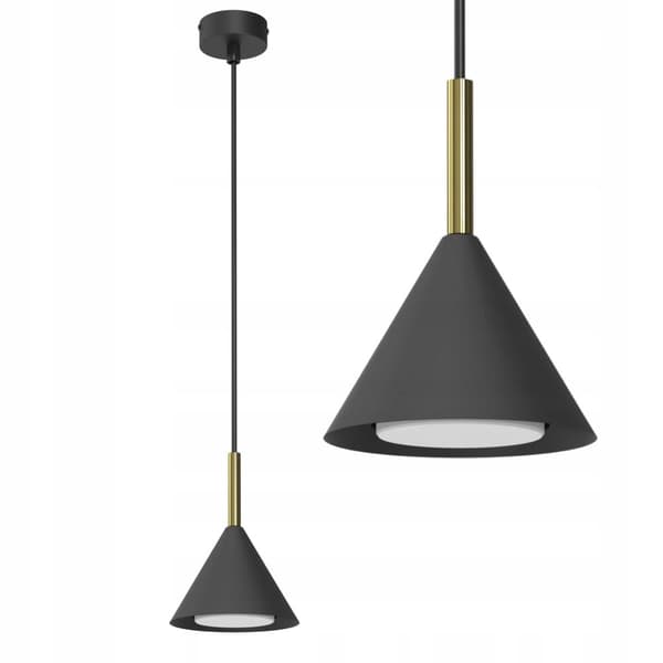 Hængelampe spotkegle sort guld Ewilight Cone Gx53 minimalisme