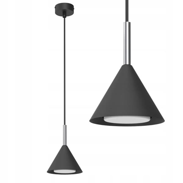 Hængelampe spotkegle sort krom Ewilight Cone Gx53 minimalisme