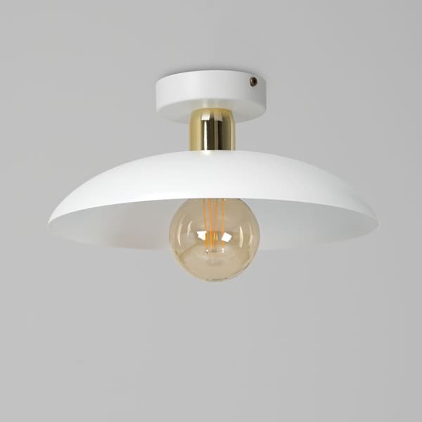Loftslampe loftslampe RAMI E27 hvidguld metal lampeskærm