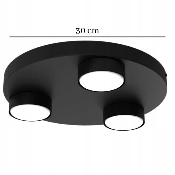 Ewilight ALFA loftslampe på hjul 3x GX53 LED sort