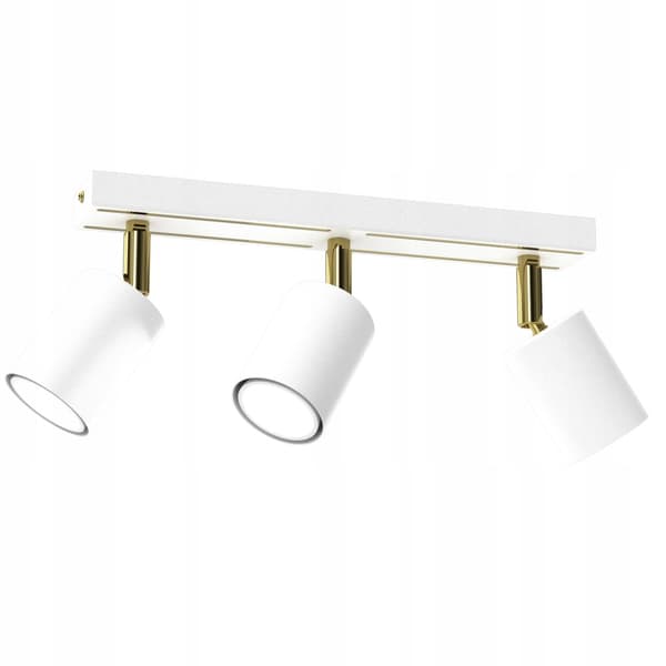 Loftslampe, loftslampe, justerbar liste, 3x GU10, hvid, guld