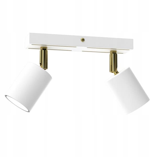 Taklampa, taklampa, justerbar list, 2x GU10, vit, guld