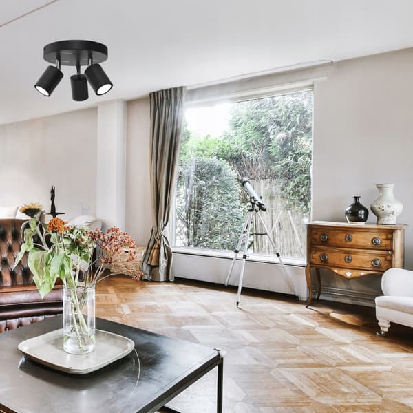 Taklampa, taklampa, justerbar list, 3x GU10, svart krom