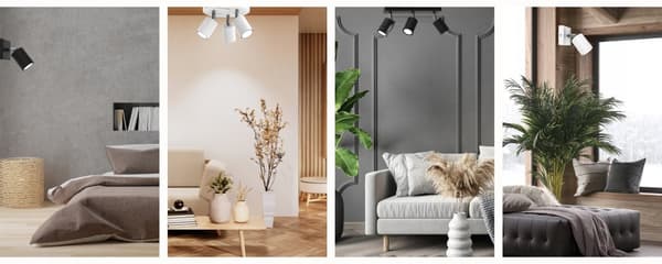 Taklampa, taklampa, justerbar list, 3x GU10, svart krom