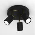 Miniatyrbild 4 av 7: Taklampa, taklampa, justerbar list, 3x GU10, svart, guld