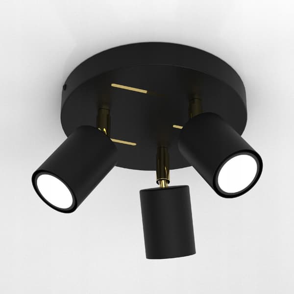 Taklampa, taklampa, justerbar list, 3x GU10, svart, guld