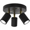 Miniatyrbild 6 av 7: Taklampa, taklampa, justerbar list, 3x GU10, svart, guld