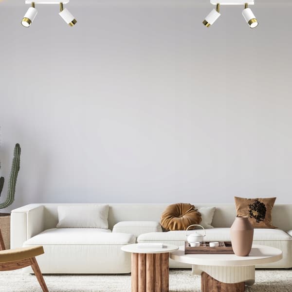 Hængende loftslampe, loftslampe, justerbare spots, 2x Gu11, hvid, guld