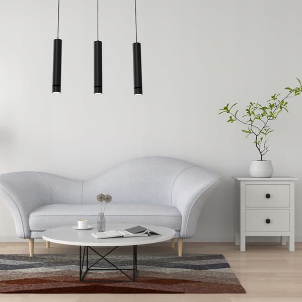 Hängande lamplist rörrör 3x Gu10 ovanför bordsö svart