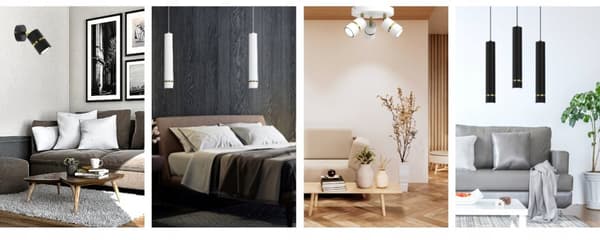 Hængende lampe rør rør Gu10 pendel hvidguld