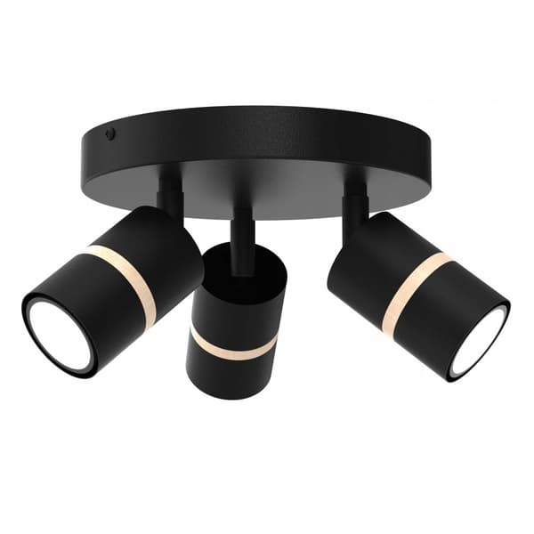 Loftslampe loftslampe på hjulet LED justerbar 3x Gu10 sort træ