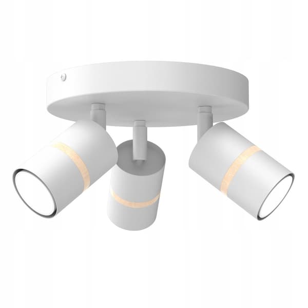 Loftslampe loftslampe på hjulet LED justerbar 3x Gu10 træ hvid