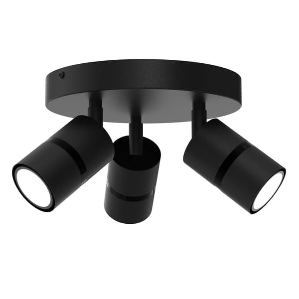 Taklampa taklampa på hjulet LED justerbar 3x Gu10 svart
