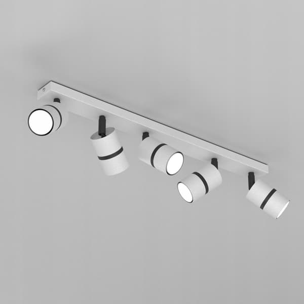 Taklampslist justerbar 5x GU10 svart och vit