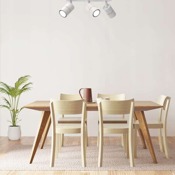 Taklampslist justerbar 3x GU10 vitt trä