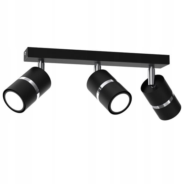 Loftslampeliste justerbar 3x GU10 sort krom